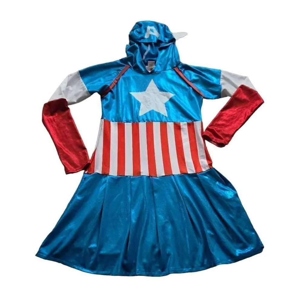 Marvel Comic Captain America Dress Halloween Costume XL youth